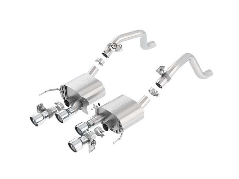 Borla 11874 S-Type 3" Axle-Back Exhaust with Polished Tip for 2014-2019 Corvette C7 6.2