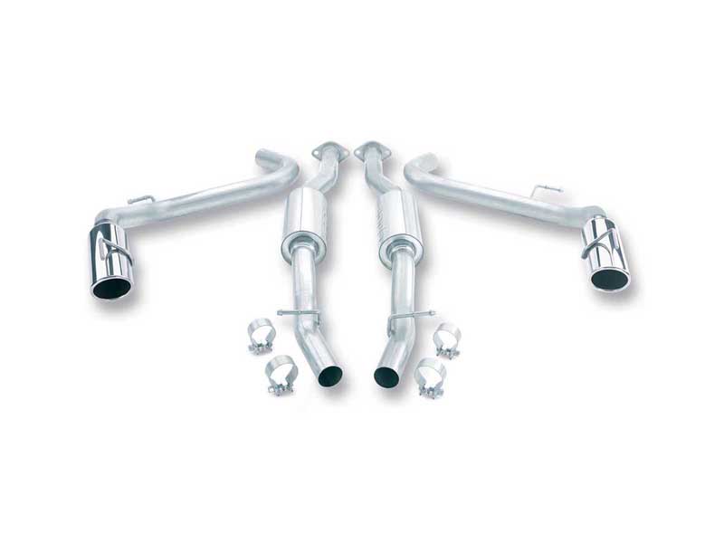 Borla 140052 S-Type 2.5" Cat-Back Exhaust Round 4" Chrome Tip for 1999-2004 Mustang Cobra 4.6 SC