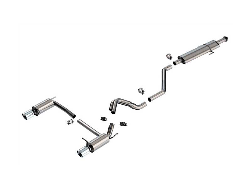 Borla 140064 Touring 2.25" Cat-Back Exhaust Round 4" Chrome Tip for 2003-2006 Tiburon GT 2.7