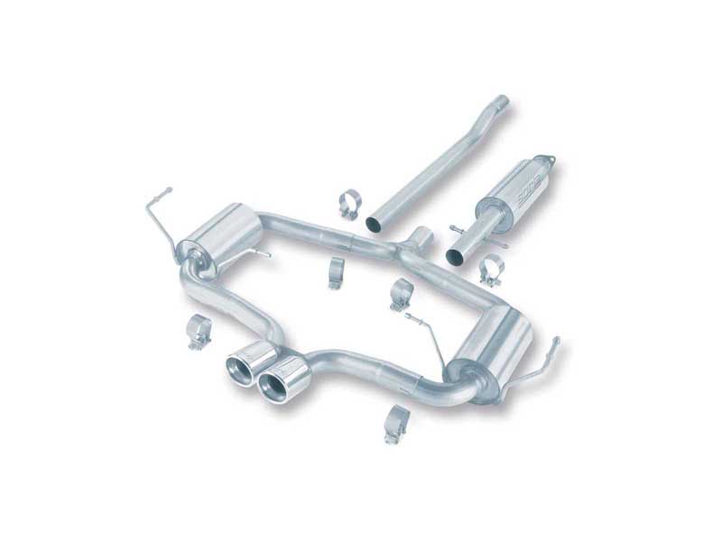 Borla 140119 S-Type 2.25" Cat-Back Exhaust Round 3.15" Chrome Tips for 2004-2006 Mini Cooper S 1.6