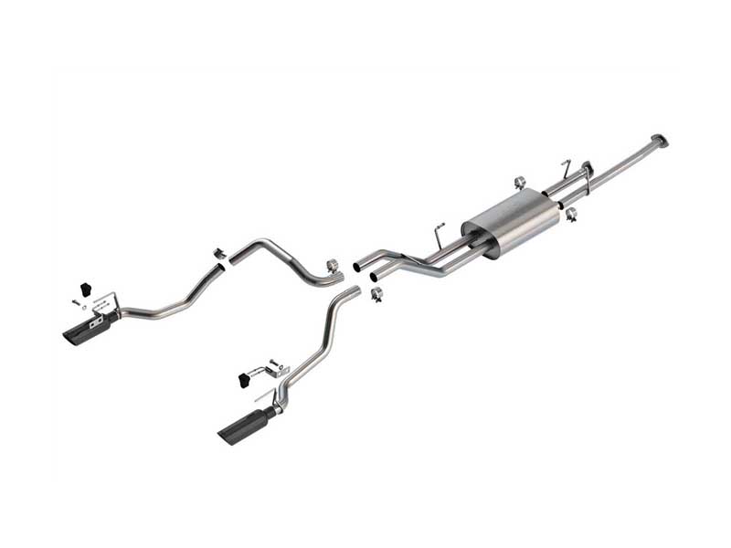 Borla 140333BC Touring 2.25" Touring Cat-Back Exhaust with Black Tips, 2007-2021 Tundra w/ Long Bed