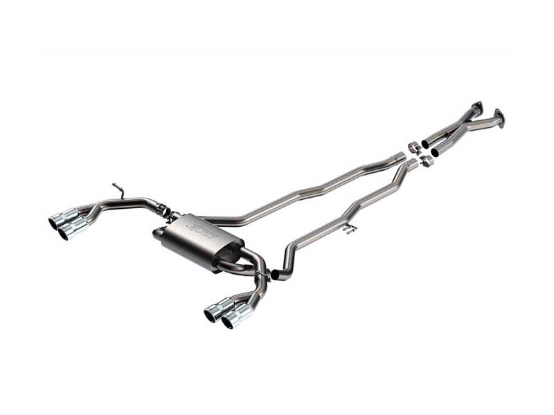 Borla 140345 S-Type 2.25" Cat-Back Exhaust Round 3.5" Chrome Tip for 2010-2016 Genesis Coupe 3.8