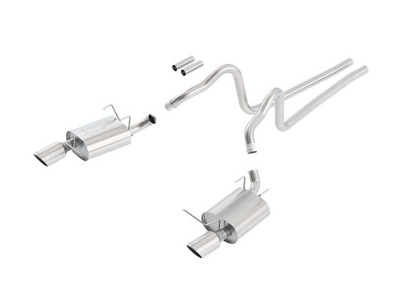 Borla 140375 S-Type 2.25-in Cat-Back Exhaust Round 4.5-in Chrome Tip for 2011-2014 Mustang 3.7