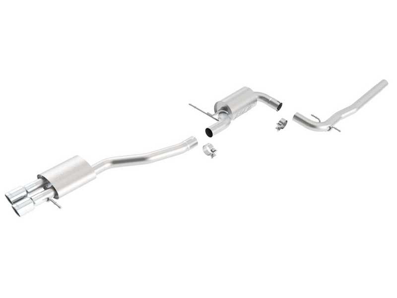 Borla 140397 S-Type 2.5" Cat-Back Exhaust Dual Round 3.2" Chrome Tip for 2006-2010 Jetta 2.5 MK5