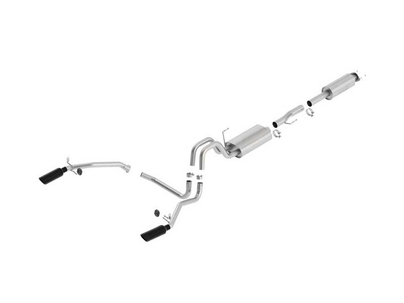 Borla 140416BC S-Type 3" Cat-Back Exhaust Round 4" Black Tip for 2011-2014 F-150 5.0 CCSB ECSTD