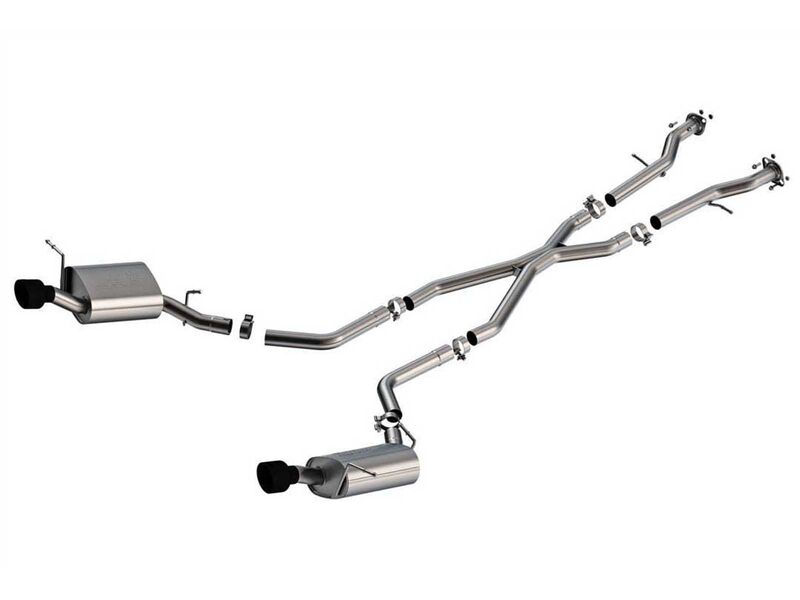 Borla 140449CB S-Type 2.5" Cat-Back Exhaust with 4.5" Black Tips, 2011-2025 Dodge Durango 3.6/5.7