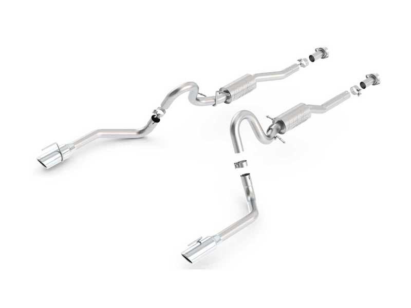 Borla 140458 ATAK 2.5-in Cat-Back Exhaust Round 4-in Chrome Tip for 1999-2004 Mustang GT/Mach-1 4.6