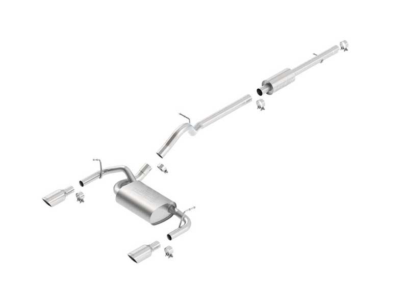 Borla 140459 Touring 2.5-in Cat-Back Exhaust with Chrome Tip for 2012-2018 Wrangler JK 3.6