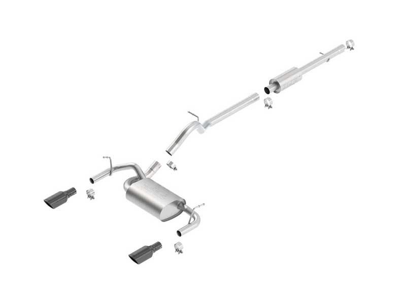 Borla 140459BC Touring 2.5-in Cat-Back Exhaust with Black Tip for 2012-2018 Wrangler JK 3.6