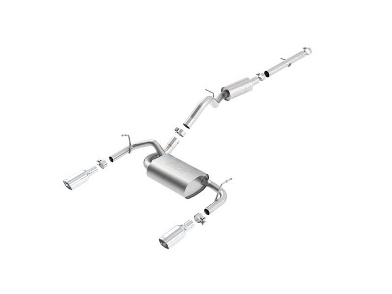 Borla 140460 Touring 2.5" Cat-Back Exhaust with Chrome Tip for 2012-2018 Wrangler JK 3.6
