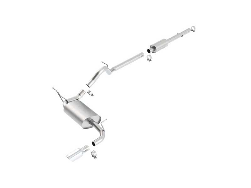 Borla 140461 Touring 2.5-in Cat-Back Exhaust with Chrome Tip for 2012-2018 Wrangler JK 3.6