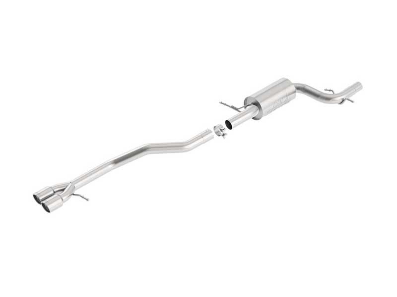 Borla 140472 S-Type 2.5" Cat-Back Exhaust Round 3.14" Chrome Tip for 2012-2018 Jetta GLI 2.0T