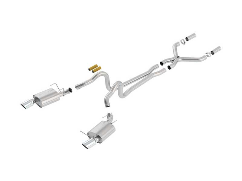 Borla 140515 S-Type 2.75" Cat-Back Exhaust With X-Pipe, Chrome Tips 2013-2014 Mustang GT/Boss 302