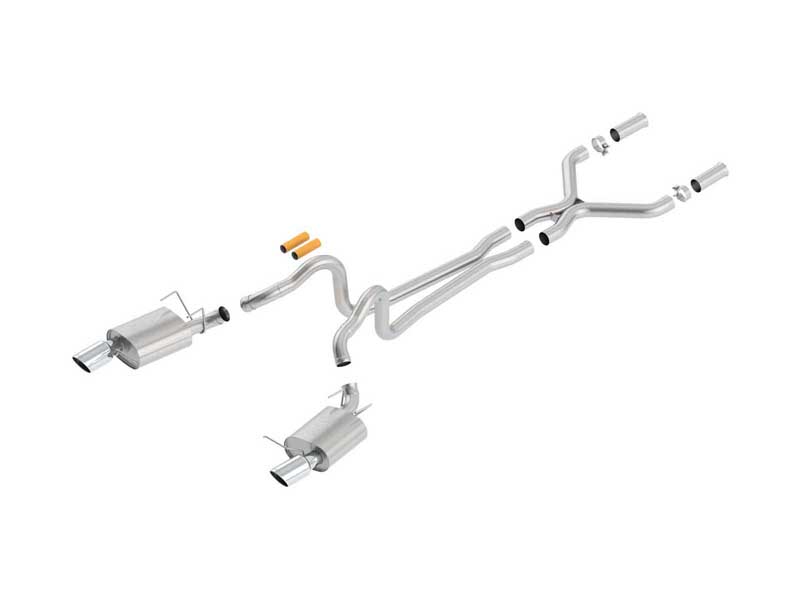 Borla 140516 ATAK 2.75" Cat-Back Exhaust With X-Pipe & 4.5" Chrome Tip for 2013-2014 Mustang GT 5.0