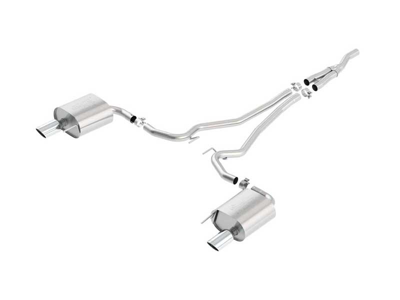 Borla 140585 ATAK 2.25-in Cat-Back Exhaust Round 4-in Chrome Tip for 2015-2023 Mustang Coupe 2.3T
