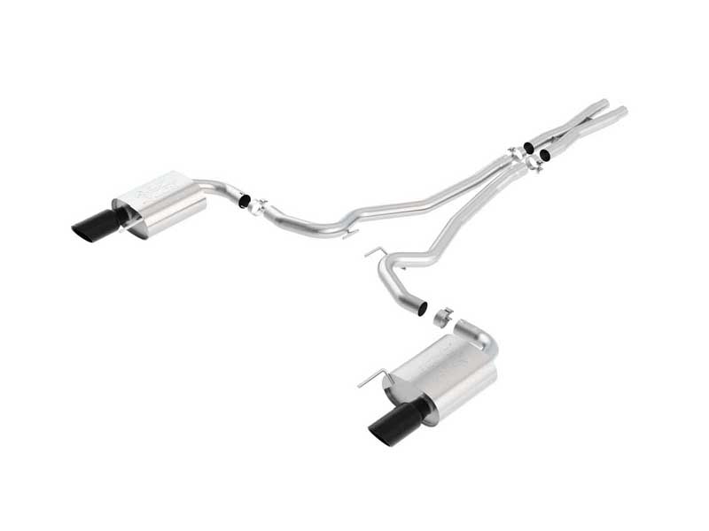 Borla 140591BC ATAK 2.5" Cat-Back Exhaust With X-Pipe with 4" Black Tip for 2015-2017 Mustang GT 5.0