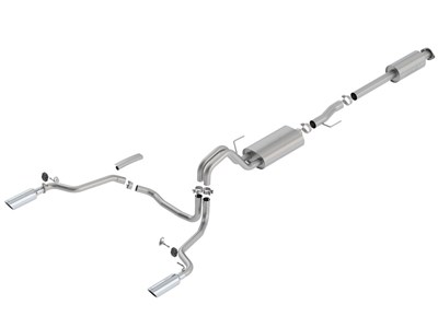 Borla 140614 Touring Cat-Back Exhaust Split Dual Rear-Exit for 2015-2020 Ford F-150 CCSB/SCSB
