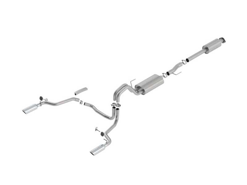 Borla 140614 Touring Cat-Back Exhaust Split Dual Rear-Exit for 2015-2020 Ford F-150 CCSB/SCSB