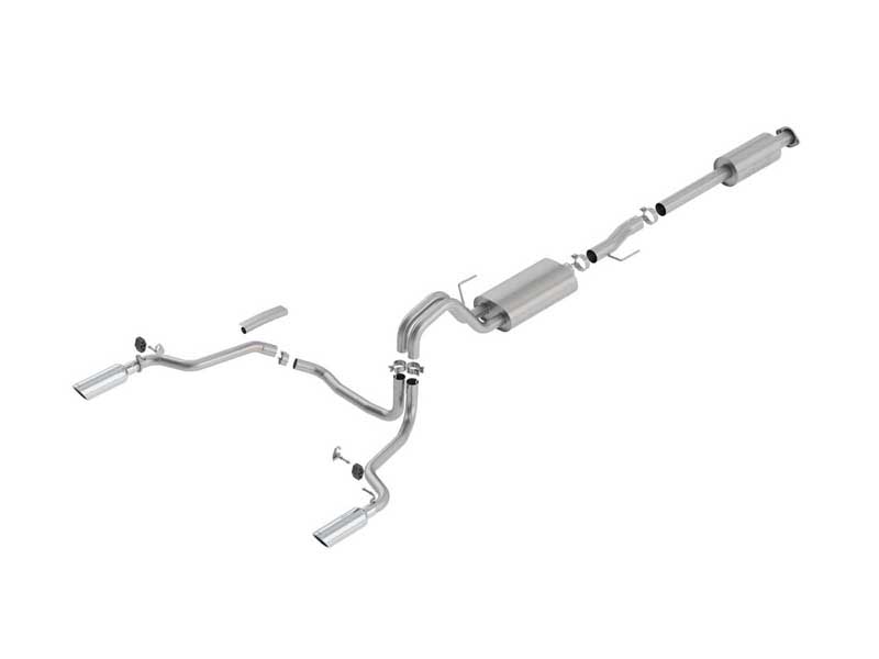 Borla 140615 S-Type 3" Cat-Back Exhaust Round Chrome Tip 2015-2020 F-150 2.7/3.3/3.5/5.0 CCSB ECSTB