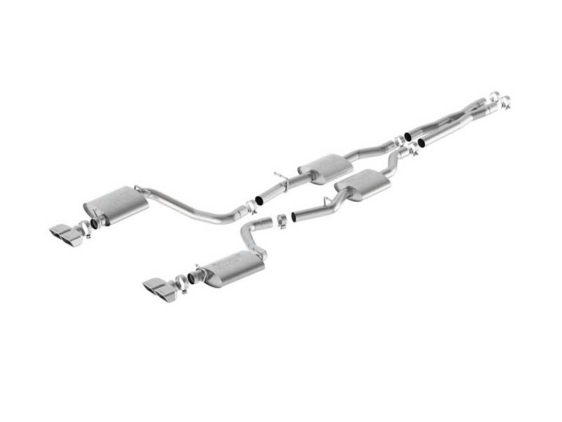 Borla 140627 S-Type 2.5-in Cat-Back Exhaust with X-Pipe Chrome Tip for 2015-2023 Challenger R/T 5.7