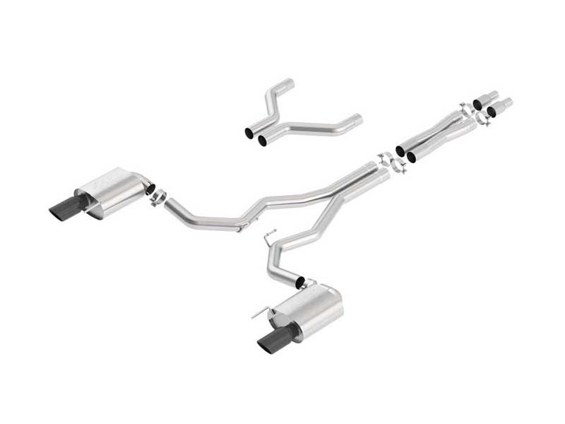 Borla 140630BC ATAK 3" Cat-Back Exhaust With X-Pipe with 4" Black Tip for 2015-2017 Mustang GT Coupe