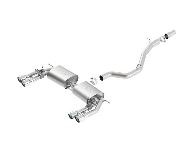 Borla 140631 S-Type 2.5" Cat-Back Exhaust Round 3.5" Chrome Tip for 2015-2020 Audi S3 2.0T AWD