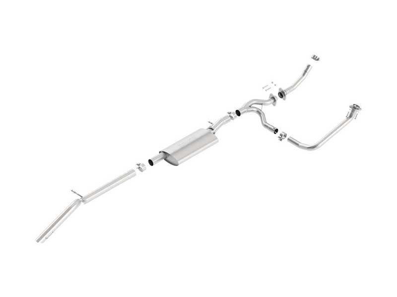 Borla 140634 S-Type 2.5" Cat-Back Exhaust with Chrome Tip for 2012-2018 Wrangler JK 3.6