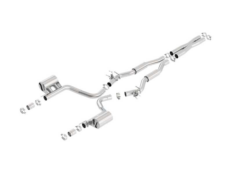 Borla 140642 S-Type 3" Cat-Back Exhaust With X-Pipe for 2015-2023 Challenger SRT Hellcat 6.2