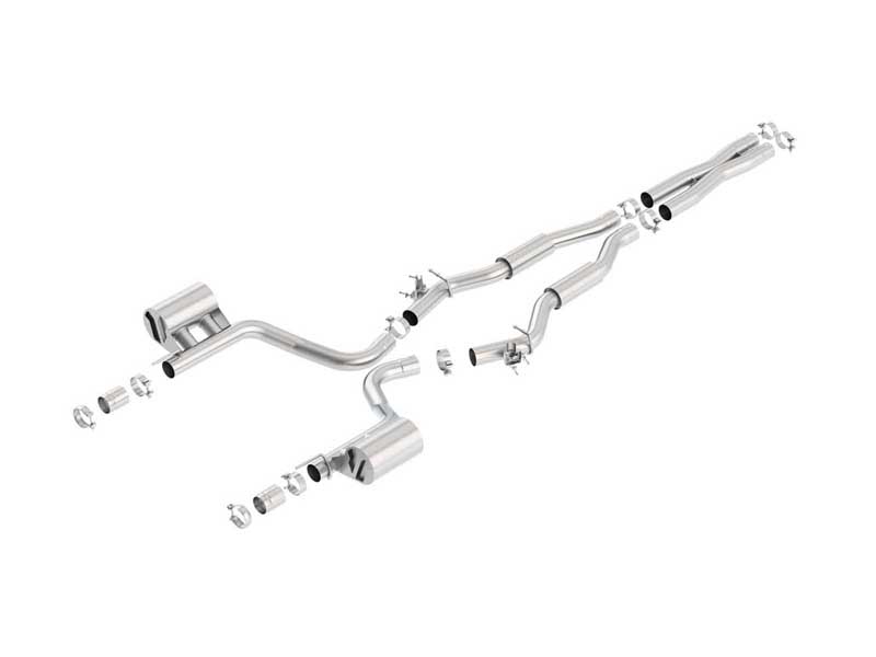 Borla 140647 S-Type 3" Cat-Back Exhaust With X-Pipe for 2015-2023 Challenger SRT Hellcat 6.2