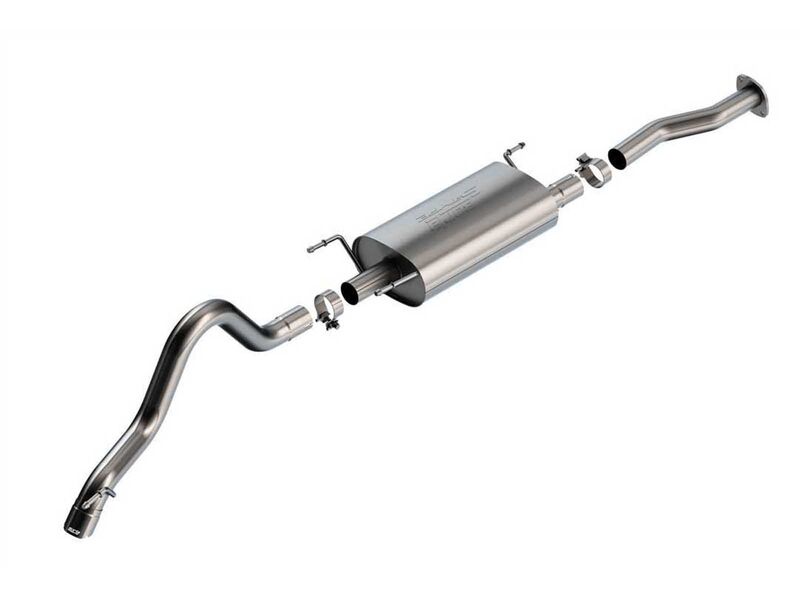 Borla 140681 S-Type 2.5" Cat-Back Exhaust W/2.75" Brushed Tip, 2016-2023 Tacoma 3.5 4DR CC Short Bed