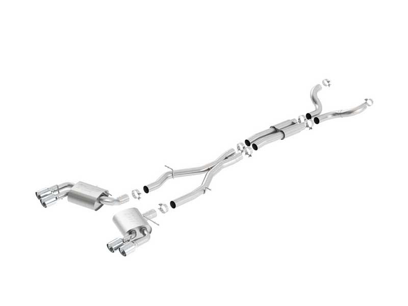 Borla 140687 S-Type 3" Cat-Back Exhaust with X-Pipe for 2016-2023 Camaro SS 6.2 Coupe