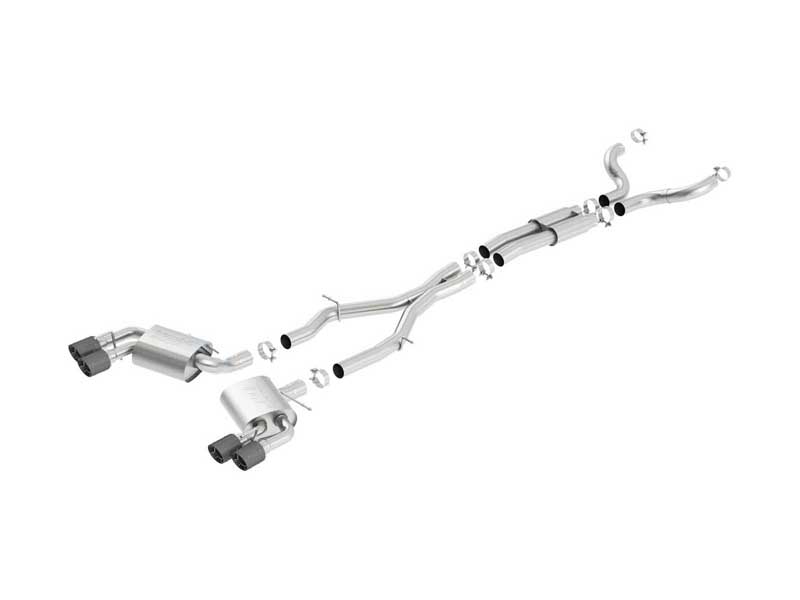 Borla 140687CF S-Type 3" Cat-Back Exhaust with X-Pipe for 2016-2023 Camaro SS 6.2 Coupe