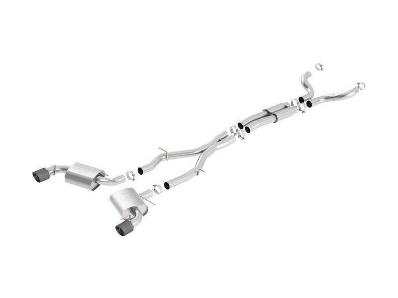 Borla 140689CF S-Type 3" Cat-Back Exhaust with X-Pipe for 2016-2023 Camaro SS 6.2 Coupe