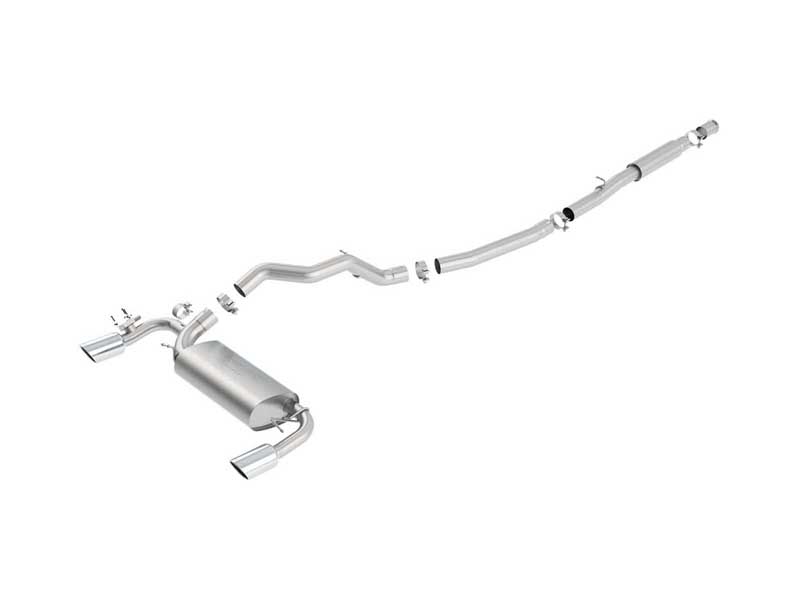 Borla 140702 S-Type 3" Cat-Back Exhaust Round 4" Chrome Tip for 2016-2018 Focus RS  2.3 Hatch