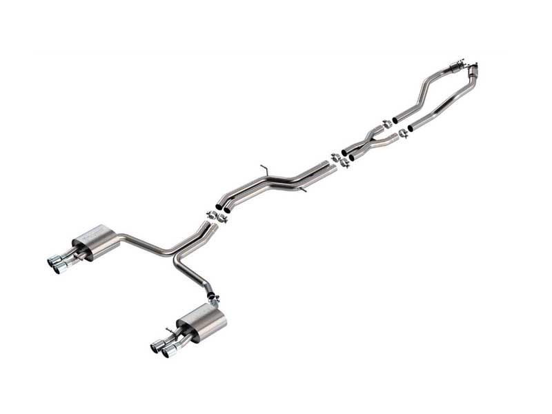 Borla 140704 S-Type 2.5" Cat-Back Exhaust Round 3.5" Chrome Tip for 2013-2018 Audi S6 4.0