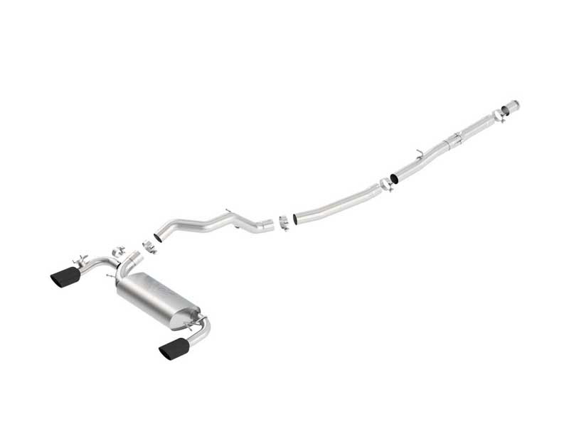 Borla 140730BC ATAK 3" Cat-Back Exhaust Round 4" Black Tip for 2016-2018 Focus RS  2.3 Hatch