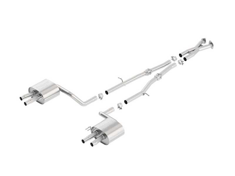 Borla 140736 S-Type 2.25" Cat-Back Exhaust With X-Pipe Uses OEM Tips for 2018-2021 Kia Stinger 3.3T