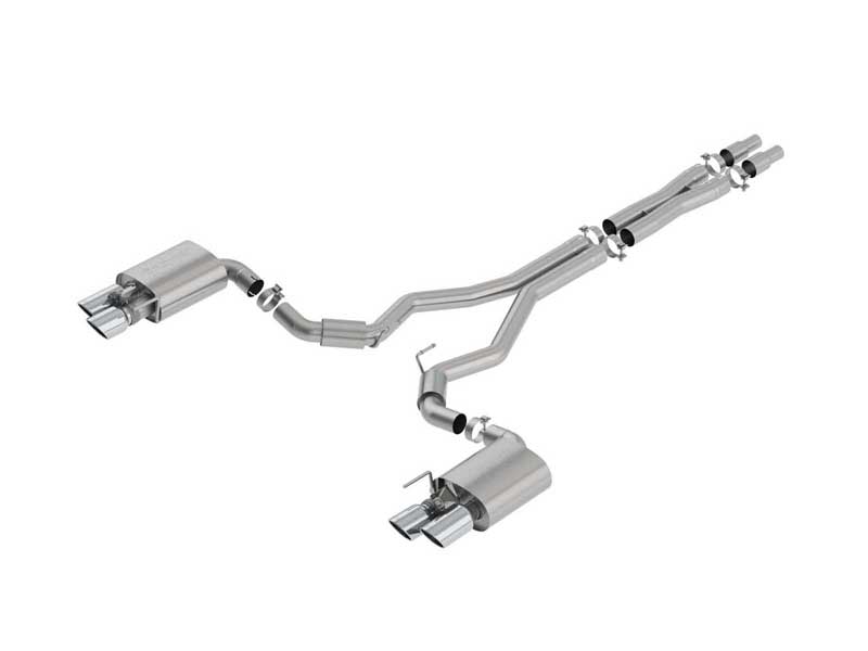 Borla 140742 S-Type 3" Cat-Back Exhaust With X-Pipe with Valves for 2018-2023 Mustang GT