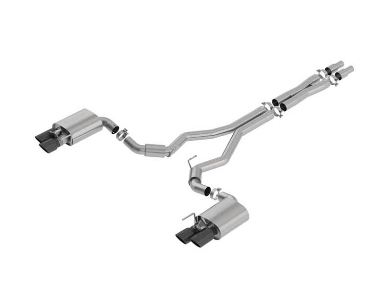 Borla 140742BC S-Type 3" Cat-Back Exhaust With X-Pipe and Valves for 2018-2023 Mustang GT