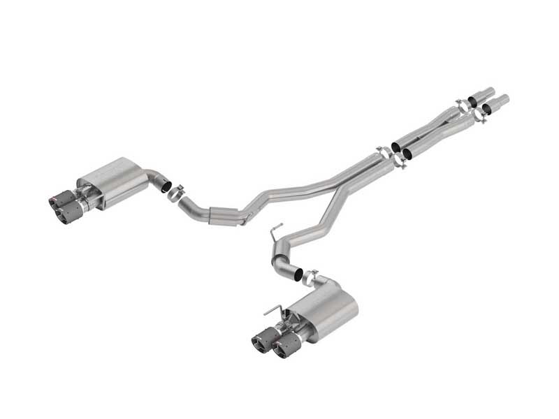 Borla 140742CF S-Type 3" Cat-Back Exhaust With X-Pipe for 2018-2023 Mustang GT