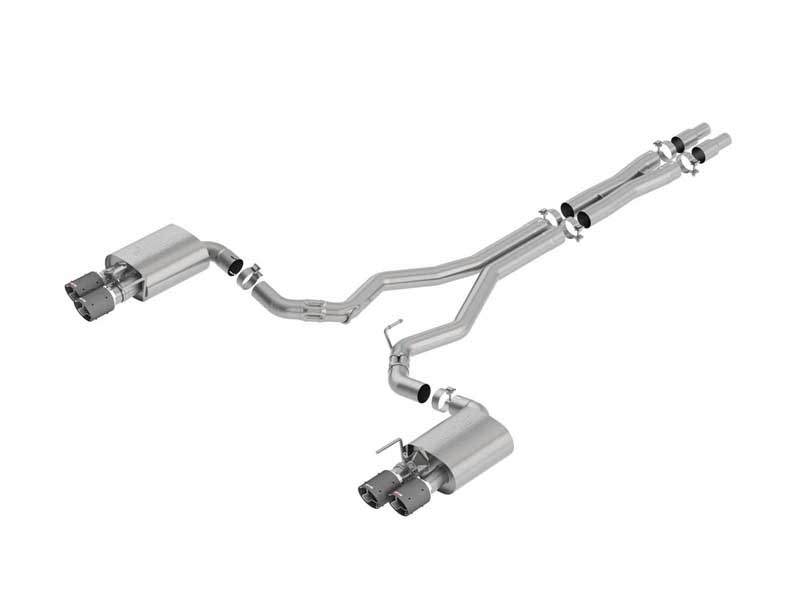 Borla 140743CF ATAK 3" Cat-Back Exhaust With X-Pipe & Carbon Fiber Tip for 2018-2023 Mustang GT