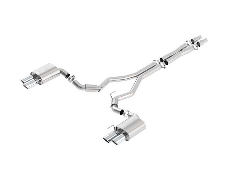 Borla 140745 S-Type 3" Cat-Back Exhaust With X-Pipe with Chrome Tip for 2018-2023 Mustang GT Coupe