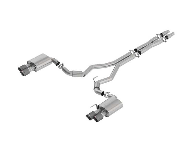 Borla 140745CF S-Type 3" Cat-Back Exhaust With X-Pipe for 2018-2023 Mustang GT 5.0