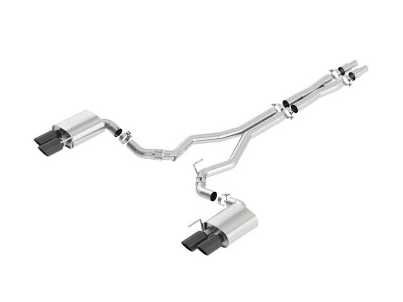 Borla 140746BC ATAK 3" Cat-Back Exhaust With X-Pipe with Black Tip for 2018-2023 Mustang GT
