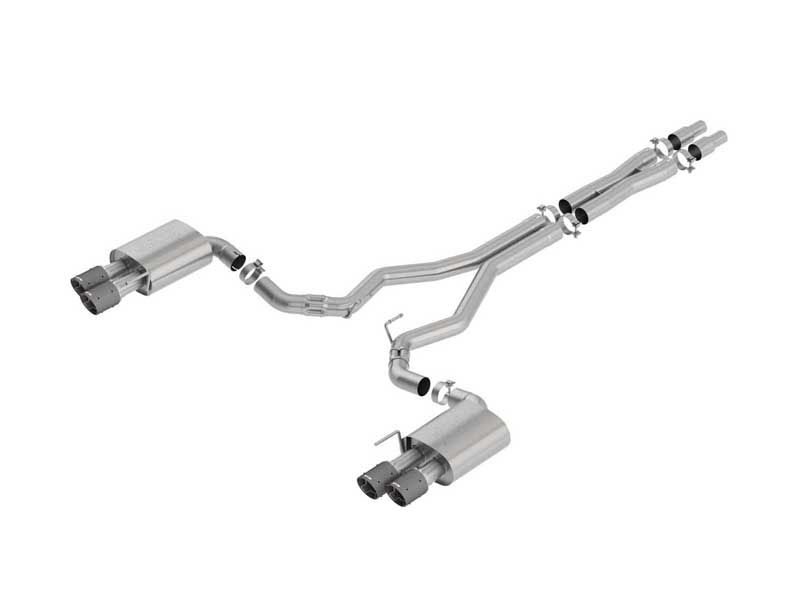 Borla 140746CF ATAK 3" Cat-Back Exhaust With X-Pipe with Carbon Fiber Tip for 2018-2023 Mustang GT
