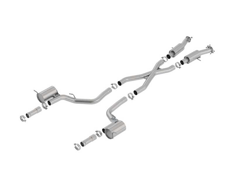 Borla 140755 S-Type 3" Cat-Back Exhaust With X-Pipe for 2018-2021 Grand Cherokee TrackHawk 6.2