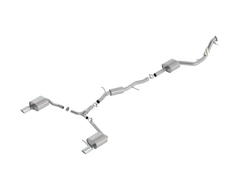 Borla 140761 S-Type 3" Cat-Back Exhaust Round 4" Chrome Tip for 2017-2019 Audi A4 Quattro 2.0