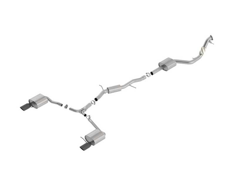 Borla 140761BC S-Type 3" Cat-Back Exhaust Round 4" Black Tip for 2017-2019 Audi A4 Quattro 2.0