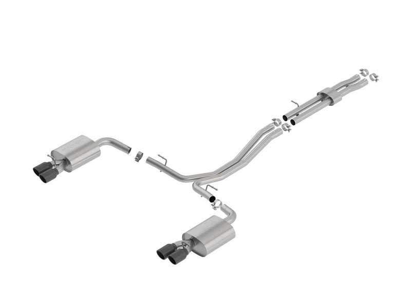 Borla 140765BC S-Type 2.5" Cat-Back Exhaust Round 4" Black Tip for 2018-2019 Explorer Sport Ltd 3.5