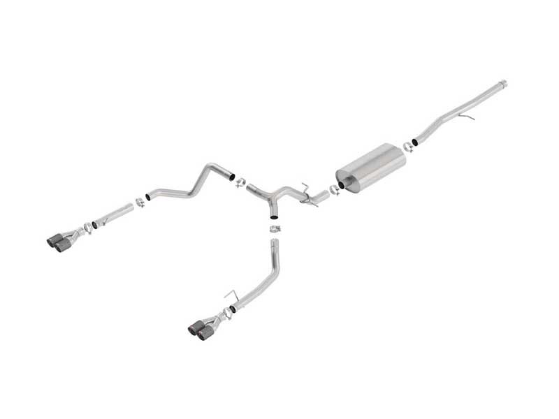 Borla 140768CF Touring 3-in Cat-Back Exhaust Carbon Fiber Tip for 2019-2025 Silverado/Sierra 1500 5.
